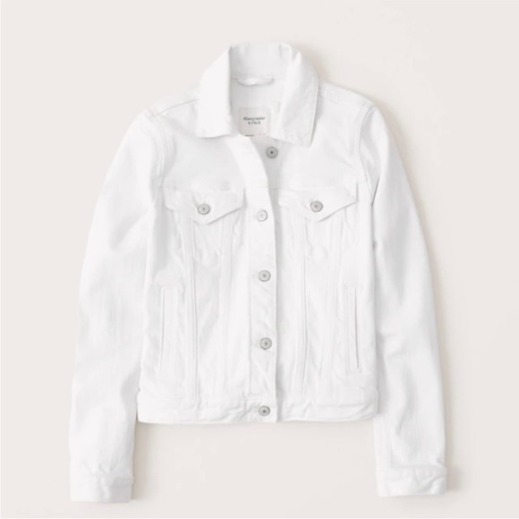 Abercrombie & Fitch White Denim Jacket - Picture 1 of 8